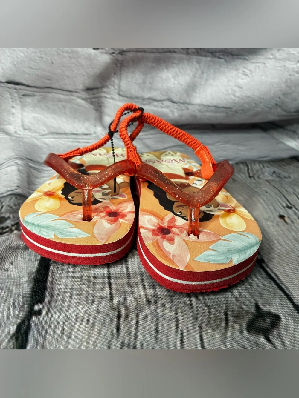 5/$20 Disney Moana Movie Moana & Pua Slingback Summer Foam Flip Flop Toddler 7/8